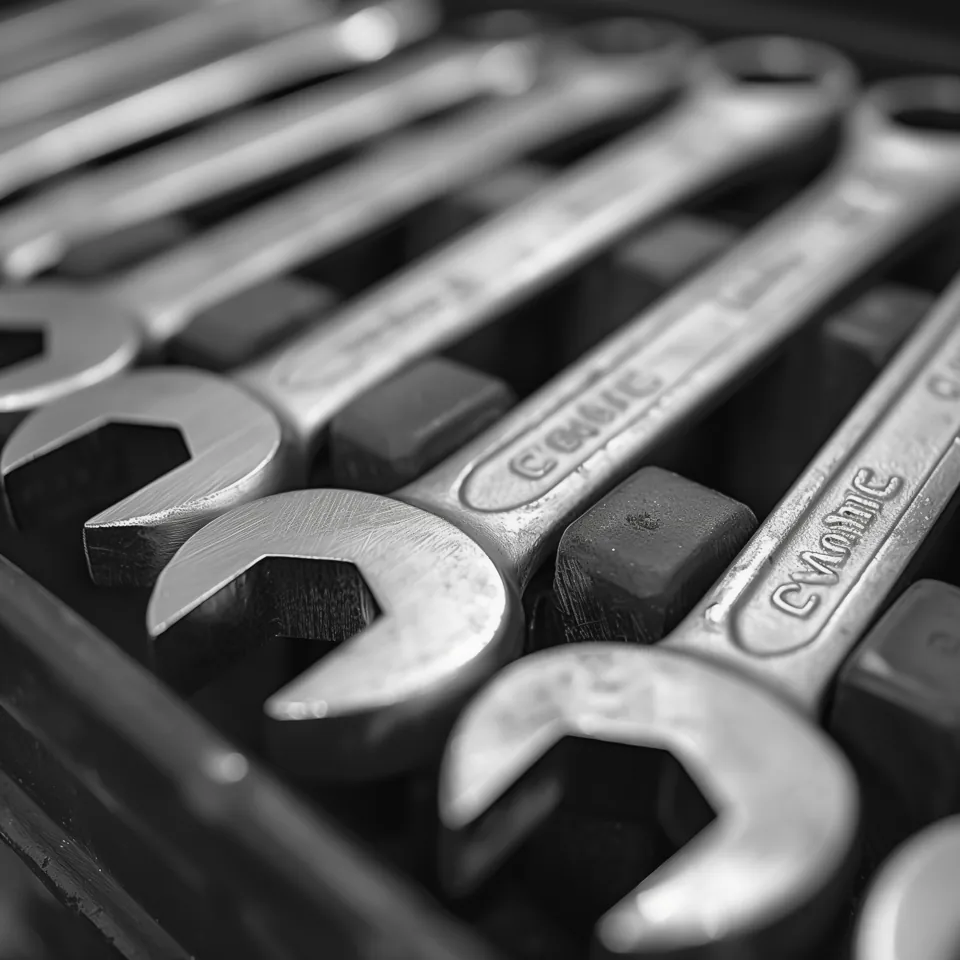 Repair tools arranged in a toolbox